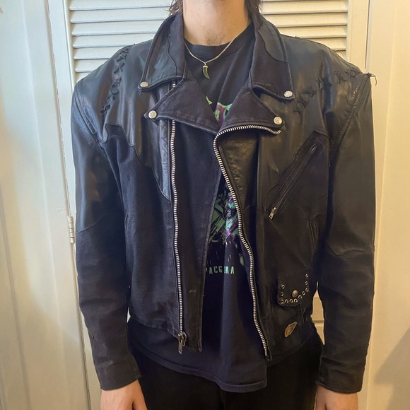 Unique 80s vintage leather jacket - Picture 1 of 11